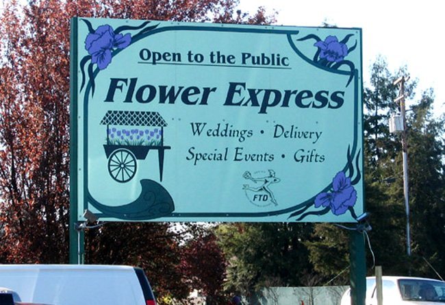 Flower Express Post & Panel Sign by Sign Dynamics